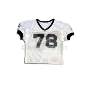  White No. 78 Game Used Notre Dame Champion Football Jersey 
