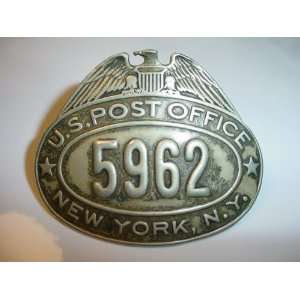  Vintage U.S. Post Office Postal Badge New York , NY 