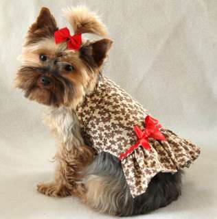   Dropwaist Gingerbread Christmas Dog dress clothes pet apparel Small
