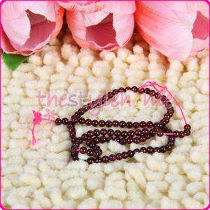 3mm Garnet Round Gemstone Loose Necklace Beads 14 Inch  