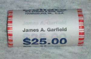 2011 P James Garfield Presidential Dollar Roll Uncirculated unopend BU 