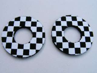 FLITE Checkerboard BMX grip donuts   BLACK & WHITE  