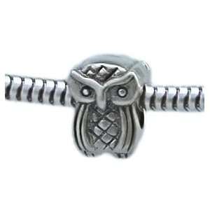  BARNYARD OWL Sterling Silver Charm Bead for Troll Biagi 