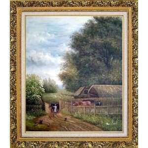  Take Horse for A Walk Oil Painting, with Ornate Antique 