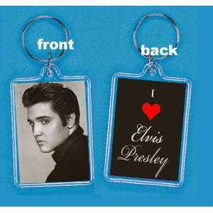  I Love Elvis Presley   1 X 2 Lucite Acrylic Keychain 
