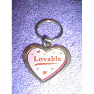  GOLD TONE LOVABLE HEART KEY RING: Everything Else