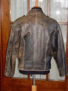 GUESS VINTAGE GEORGES MARCIANO DISTRESSED LEATHER BIKER MOTORCYCLE 