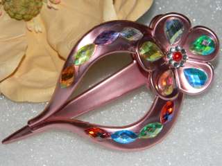 Alligator POLY LUCITE PLASTIC CRYSTAL HAIR CLIP CLAW  