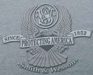 Smith & Wesson Logo T Shirt Protecting America Gray New  