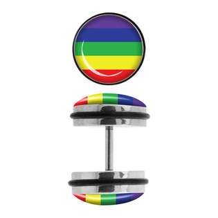 JKL Earrings Rings Fake Rainbow Cheater Plug 16 gauge pair at  