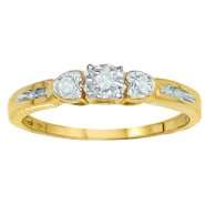   Plus Channel Set Sides Promise Ring in 10K Yellow Gold 