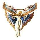   Art Deco Vintage Style Brooch Angel Jewelry Detailed in 24k Gold