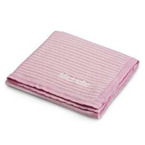  Personalized Pink And White Stripe Baby Blanket Gift: Baby