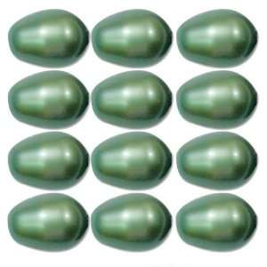   Powder Green Swarovski Crystal Drop Pearl Beads 11x8