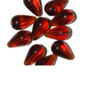  Topaz Drop Czech Pressed Glass Beads: Arts, Crafts 