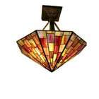 Warehouse of Tiffany TBS18312IV Tiffany style Red Hanging Lamp, Red 