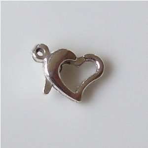  Sterling Silver Floating Heart Clasp Arts, Crafts 