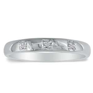  Three Diamond Promise Ring in 10K White Gold Jewelry