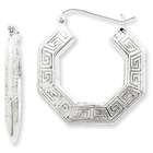 Allure Jewel & Gift Sterling Silver Greek Key Hoop Earrings