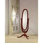Coaster Cherry finish wood free standing oval cheval bedroom mirror