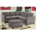   waffle suede fabric upholstered sectional sofa with rounded arms