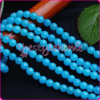 6mm Blue Chalcedony Round Gemstone Loose Beads 15.5  