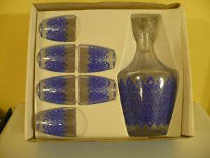 Retro Cristal DArques of France Decanter Glass Set NIB  