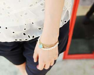 Womens Beautiful Multi Layer Pearl Bracelet #B11  