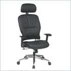 Office Star 32 Black Leather Managers Chair w, Adjustable Headrest
