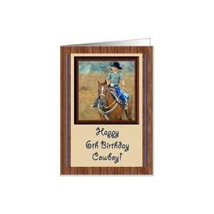   Cowboy 6th Birthday Card for Little Boy with Horse Card Toys & Games