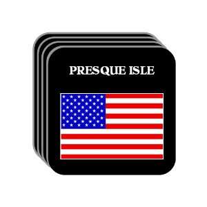  US Flag   Presque Isle, Maine (ME) Set of 4 Mini Mousepad 