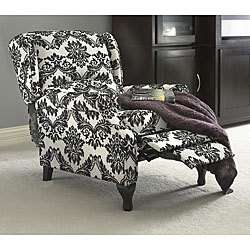 BEAUTIFUL BLACK AND WHITE WING RECLINER CHAIR NEW  