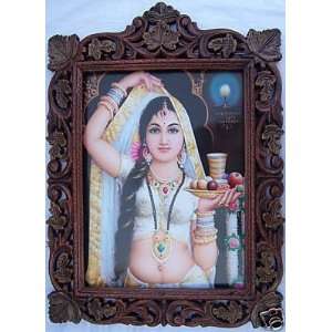  Elegant India Traditional Lady, Poster Pic in Wood Frame 