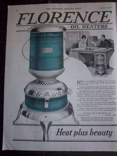 1919 Antique Florence Oil Heater Color Ad  