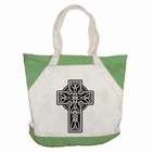 Carsons Collectibles Accent Tote Bag Green of Celtic Cross (Irish 