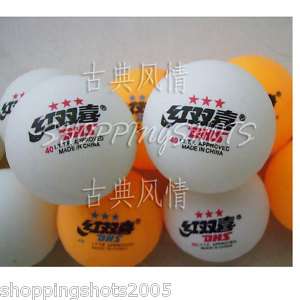100pcs 3 Stars Ping Pong Table Tennis Balls Double Happiness training 