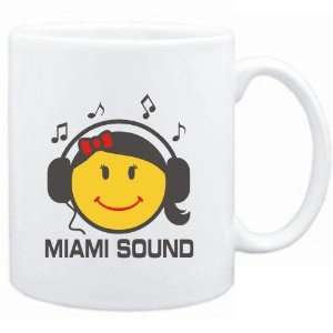  Mug White  Miami Sound   female smiley  Music Sports 