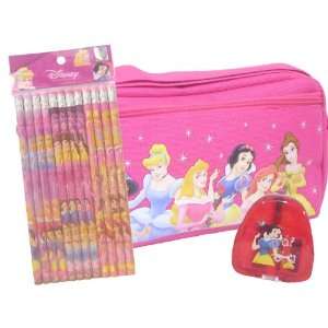  Princess Dark Pink Pencil Case + Pack of Pencils 
