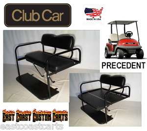 Club Car Precedent Golf Cart Rear Flip Down Seat Kit BLACK (FAST FREE 