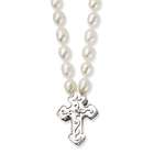   necklaces 5 5.5mm FW Cultured Pearl/Diamond Accented Cross Necklace