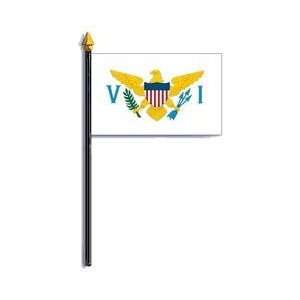  US Virgin Islands Flag Rayon On Staff 4 in. x 6 in.