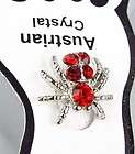 Sparkle Red Austrian Crystals SPIDER Invisible PETITE Toe Ring