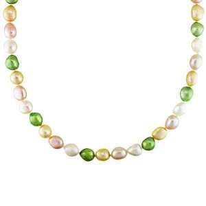   York Pearls Multi colored FW Pearl 32 inch Endless Necklace (9 10 mm