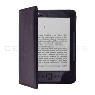  Kindle 4 4TH 4 Gen LED Light Lighted Leather Case Cover Black 