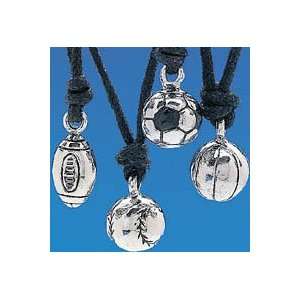 Metal Sport Ball Adjustable Leather Necklace: Jewelry