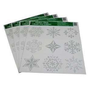  36 Christmas Snow Flake Glitter Window Clings