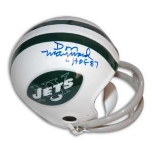 com Don Maynard Autographed/Hand Signed New York Jets Throwback 2 Bar 