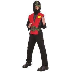  Deluxe Muscle Ninja Red Dress Up Halloween Costume   Size 
