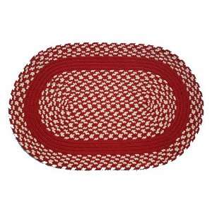    Oval Braided Rug (2x3): Red & Cream   Red Band: Home & Kitchen
