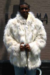 56937 New Mens Natural Coyote Fur Coat Parka Jacket 52  